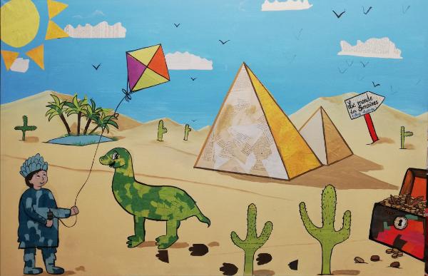 Atelier de fresque participative — Le voyage des mots, St Avaugourd de Landes (1)