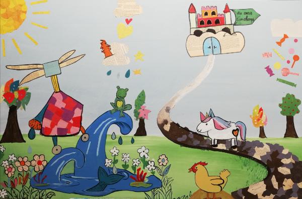 Atelier de fresque participative — Le voyage des mots, St Avaugourd de Landes (5)