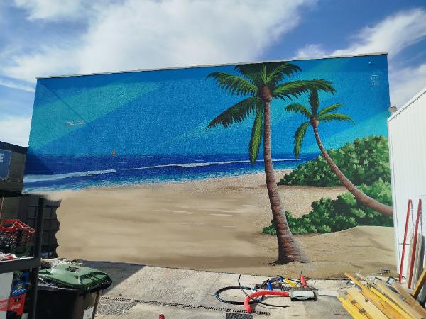 paysage réunionnais de 18 × 4,5 m